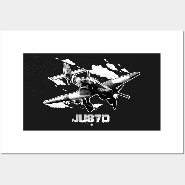 Luftwaffe JU87D Stuka Pilot Gift Battle of Britain German WW2 Wall Art by woormle